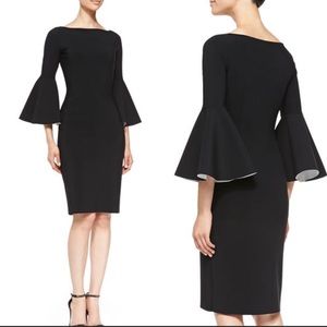 Chiara Boni scuba dress w/ white inner sleeve contrast